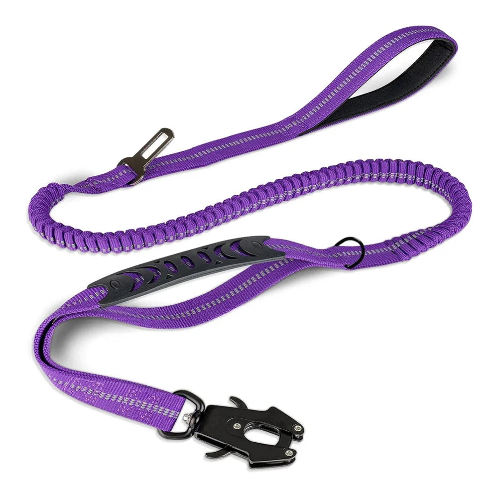Reflective Tactical Bungee Dog Leash – Heavy Duty for Large & Medium Dogs