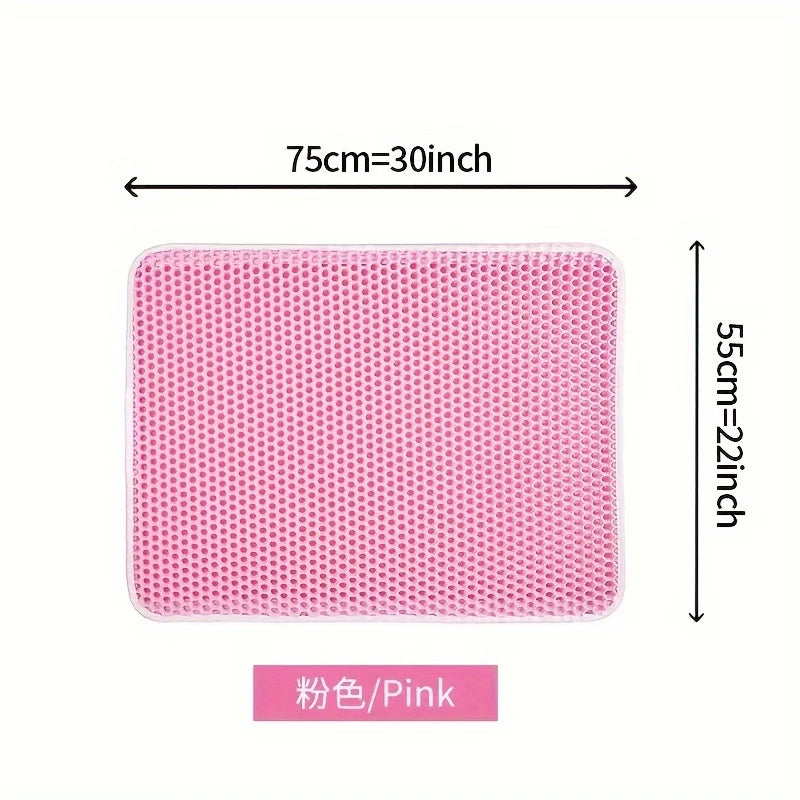 Large Double-Layer Cat Litter Mat – Waterproof, Honeycomb Design for Scatter Control