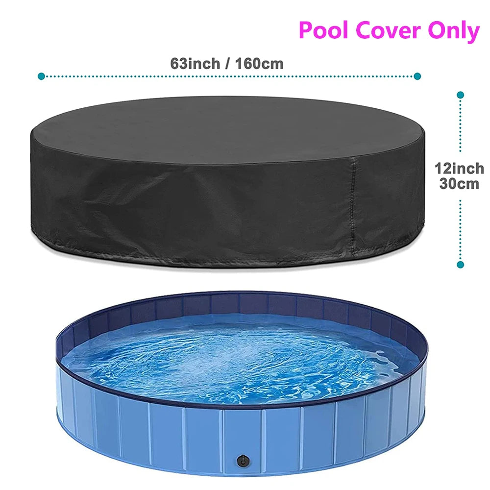 Portable Dog Swimming Pool with Cover – Scratch-Resistant Bathing Tub