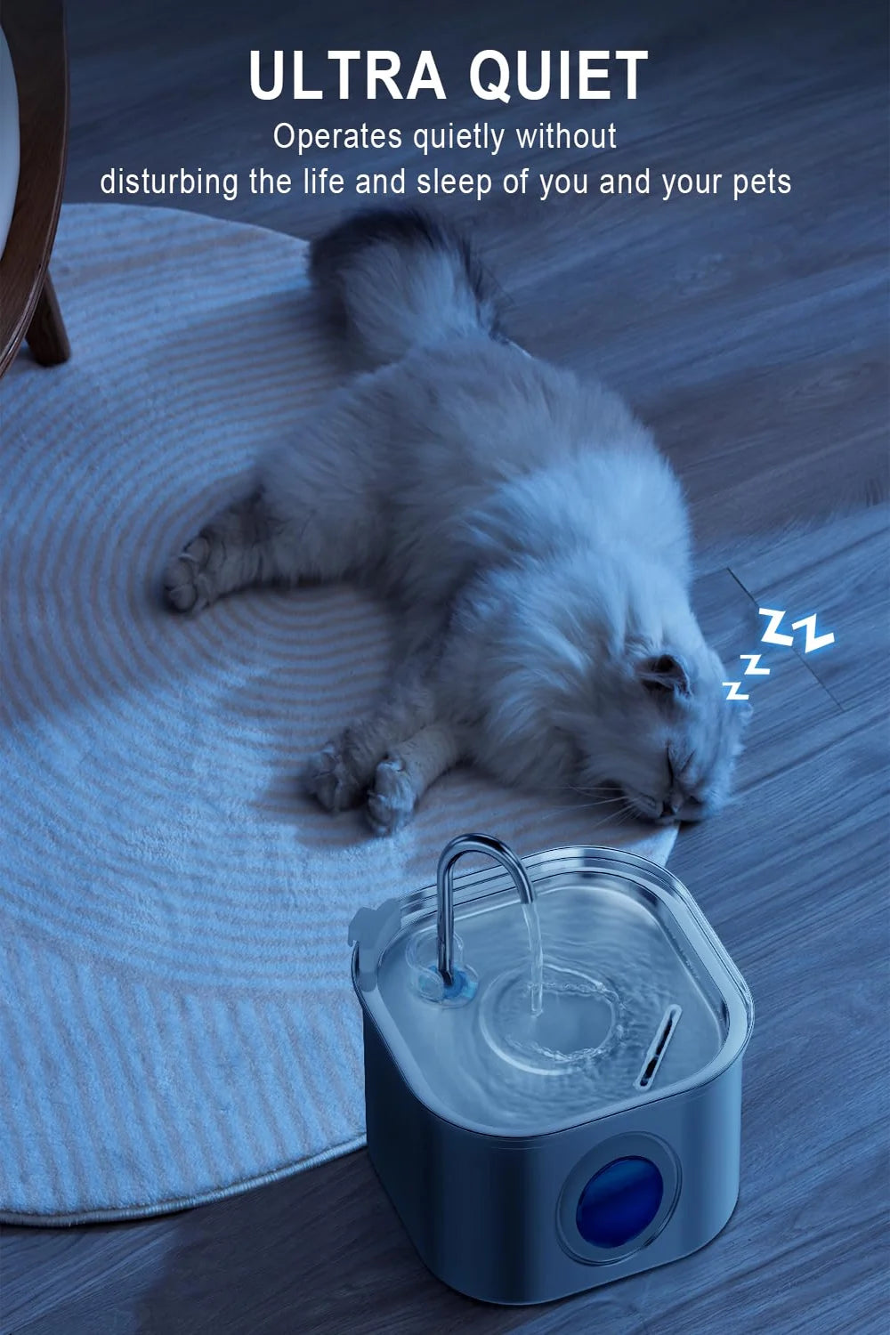 3.2L Stainless Steel Auto Pet Water Fountain with Visual Window