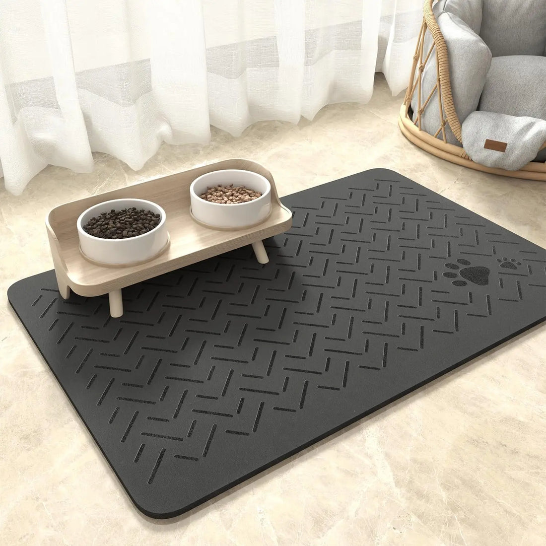 Absorbent Pet Feeding Mat – Quick-Dry with Non-Slip Rubber Backing