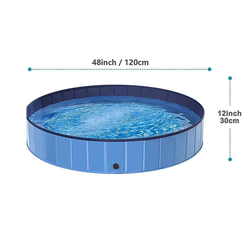 Portable Dog Swimming Pool with Cover – Scratch-Resistant Bathing Tub