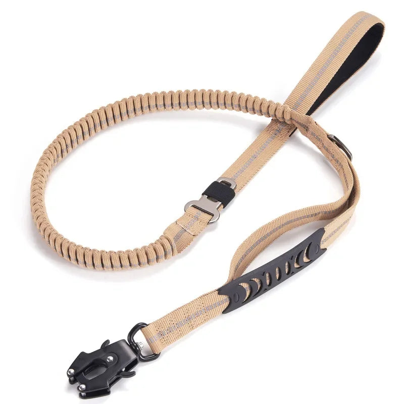 Reflective Tactical Bungee Dog Leash – Heavy Duty for Large & Medium Dogs