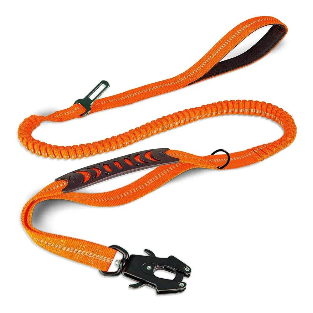 Reflective Tactical Bungee Dog Leash – Heavy Duty for Large & Medium Dogs