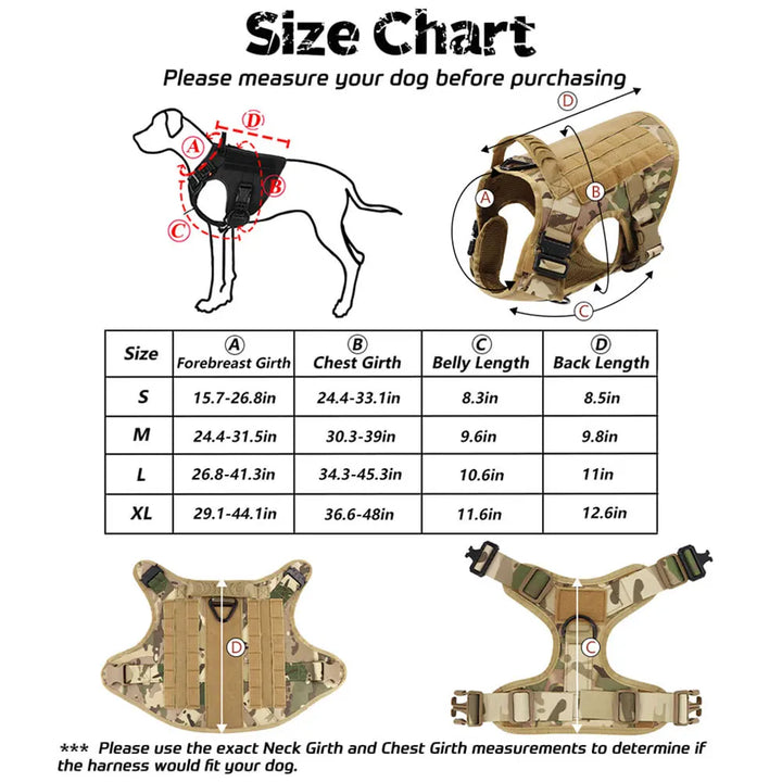 Large Dog Harness & Leash Set for German Shepherd & Malinois