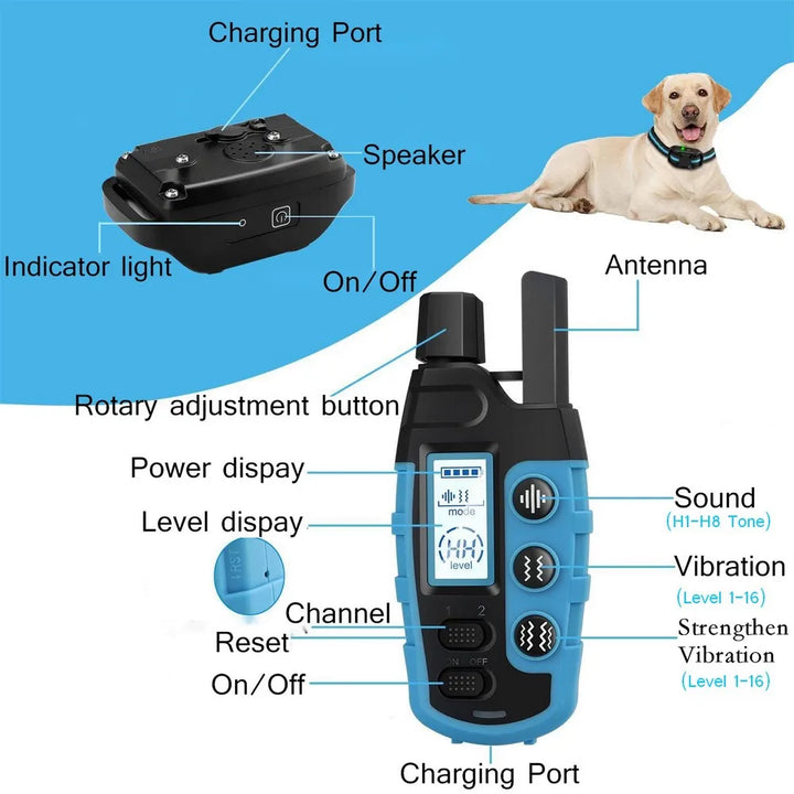 No-Shock Dog Training Collar – 3300Ft Range, Waterproof & Rechargeable