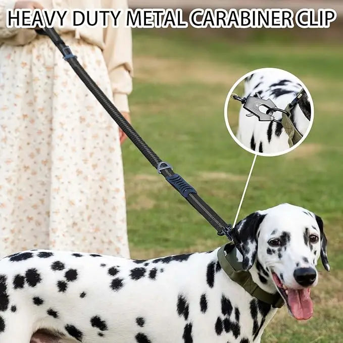 Reflective Tactical Bungee Dog Leash – Heavy Duty for Large & Medium Dogs