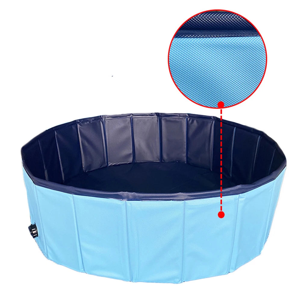 Portable Dog Swimming Pool with Cover – Scratch-Resistant Bathing Tub