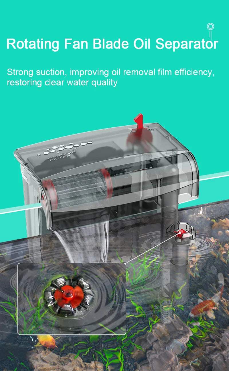 3-in-1 Aquarium Filter Pump – 3W/5W/10W Silent Water Circulation & Aeration