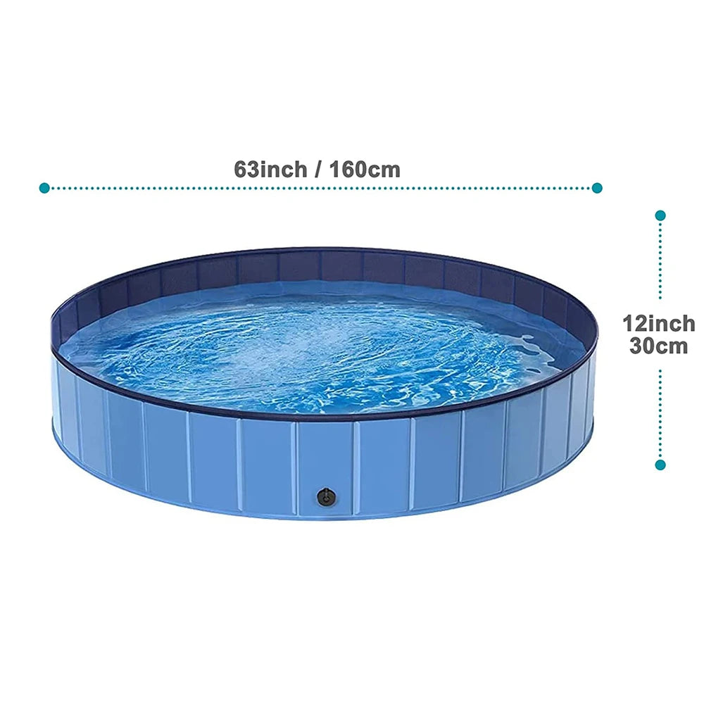 Portable Dog Swimming Pool with Cover – Scratch-Resistant Bathing Tub
