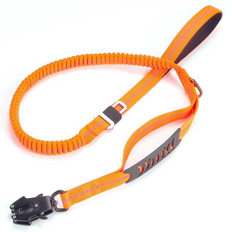 Reflective Tactical Bungee Dog Leash – Heavy Duty for Large & Medium Dogs