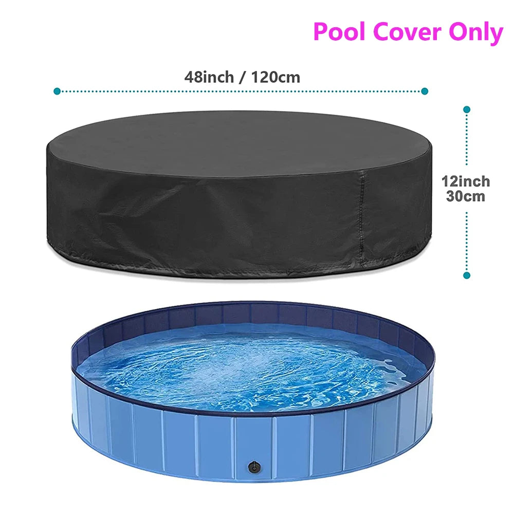 Portable Dog Swimming Pool with Cover – Scratch-Resistant Bathing Tub