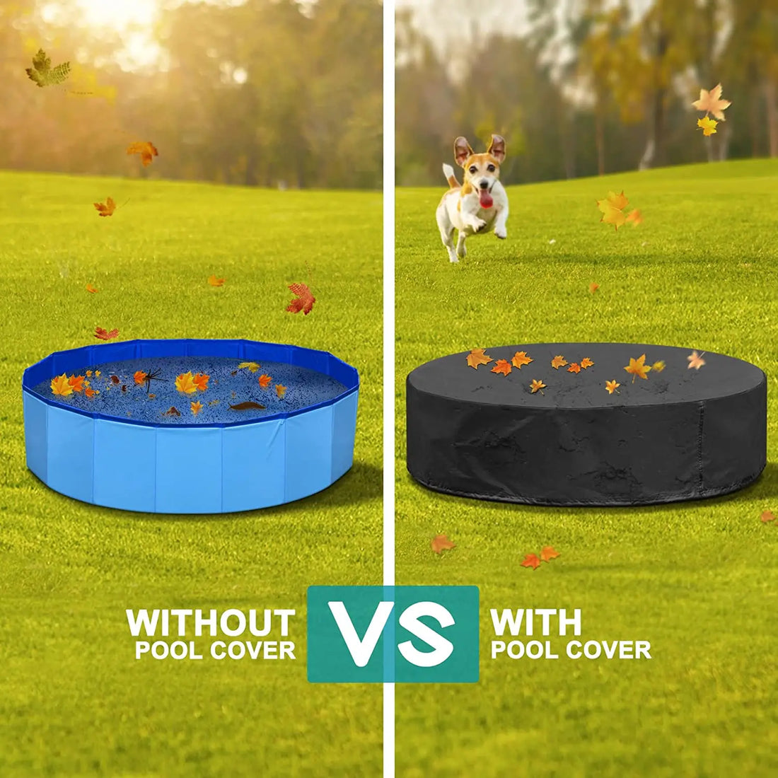 Portable Dog Swimming Pool with Cover – Scratch-Resistant Bathing Tub