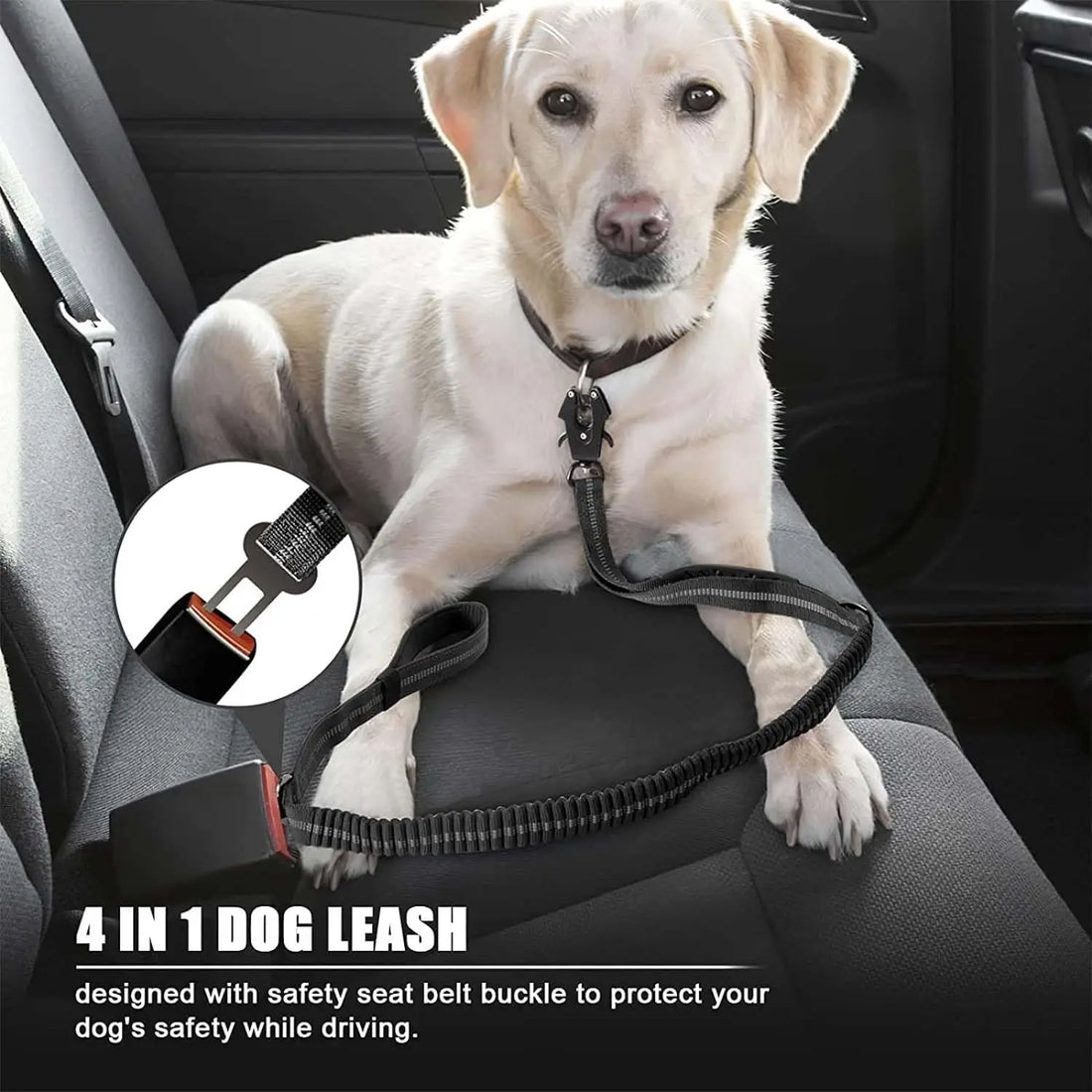 Reflective Tactical Bungee Dog Leash – Heavy Duty for Large & Medium Dogs