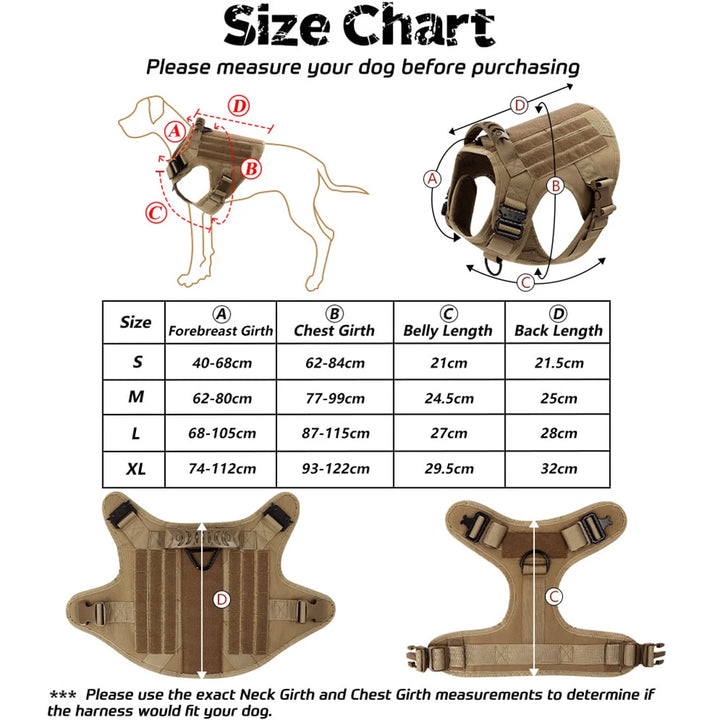 Tactical Dog Harness – Military Vest for Large Dogs