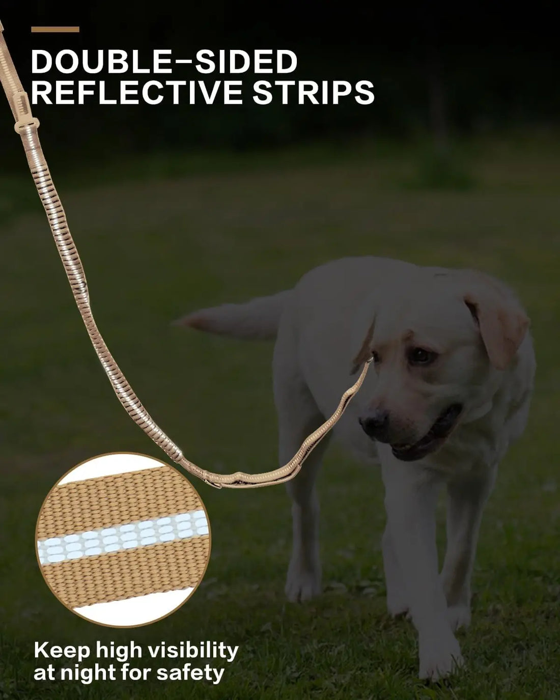 Reflective Tactical Bungee Dog Leash – Heavy Duty for Large & Medium Dogs