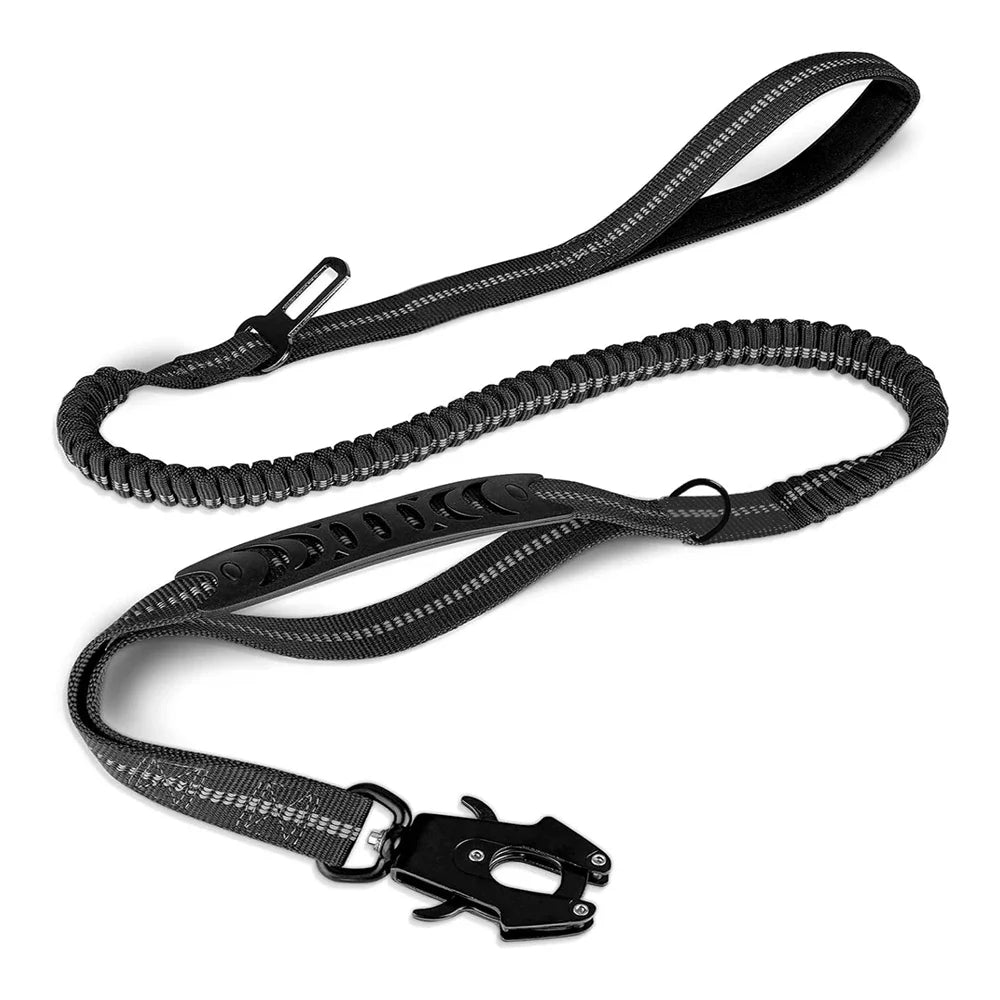 Reflective Tactical Bungee Dog Leash – Heavy Duty for Large & Medium Dogs
