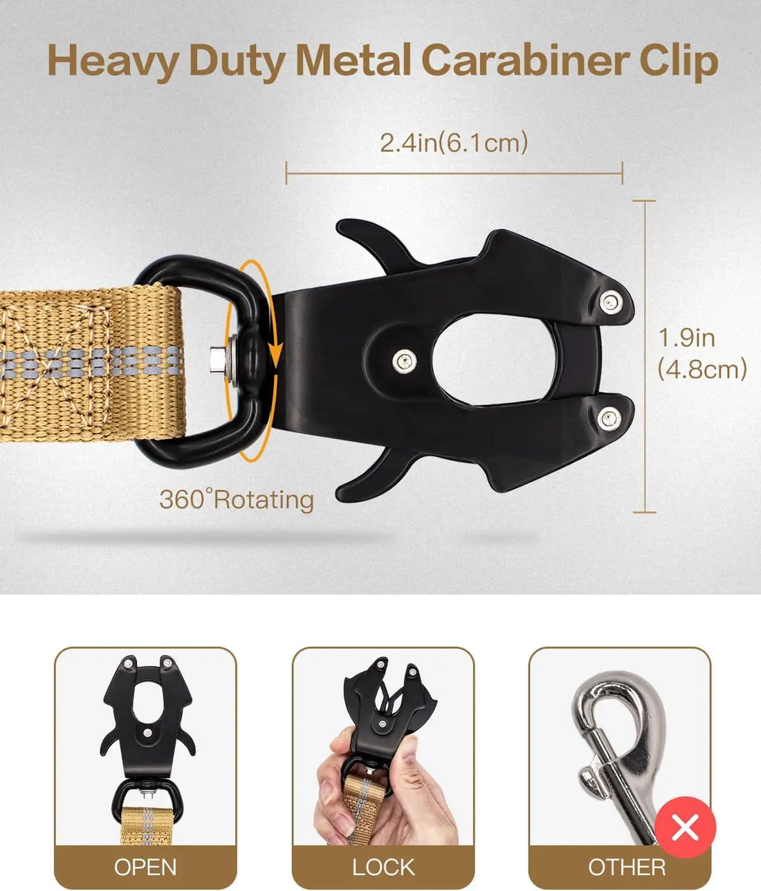 Reflective Tactical Bungee Dog Leash – Heavy Duty for Large & Medium Dogs