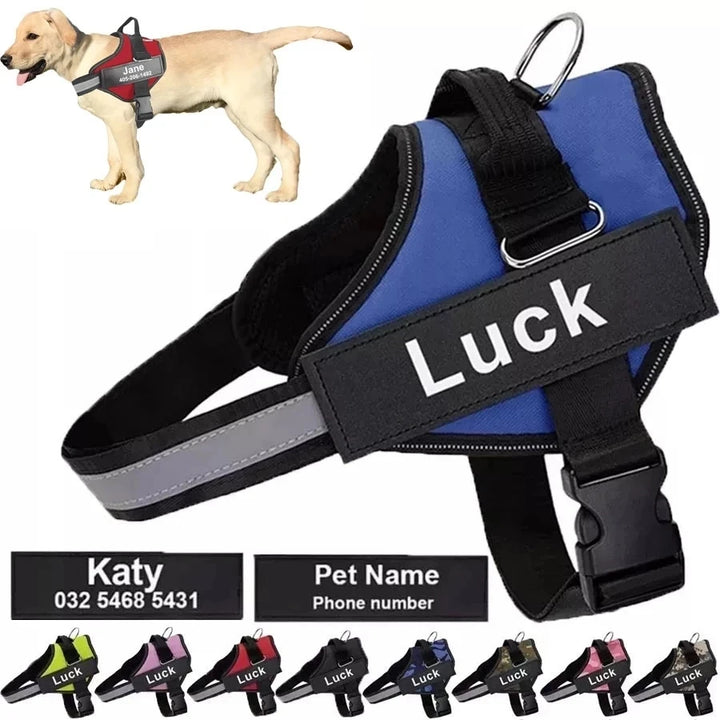 Customizable Reflective No-Pull Dog Harness Vest