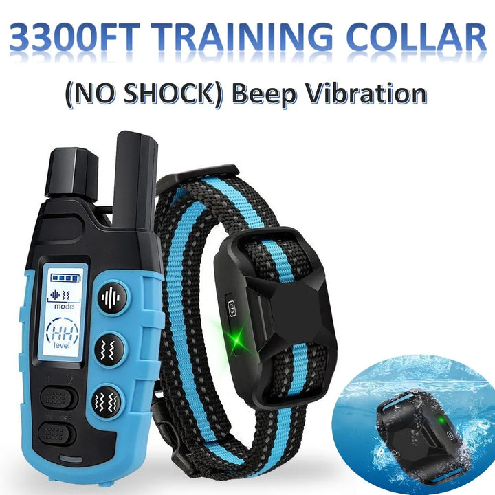 No-Shock Dog Training Collar – 3300Ft Range, Waterproof & Rechargeable