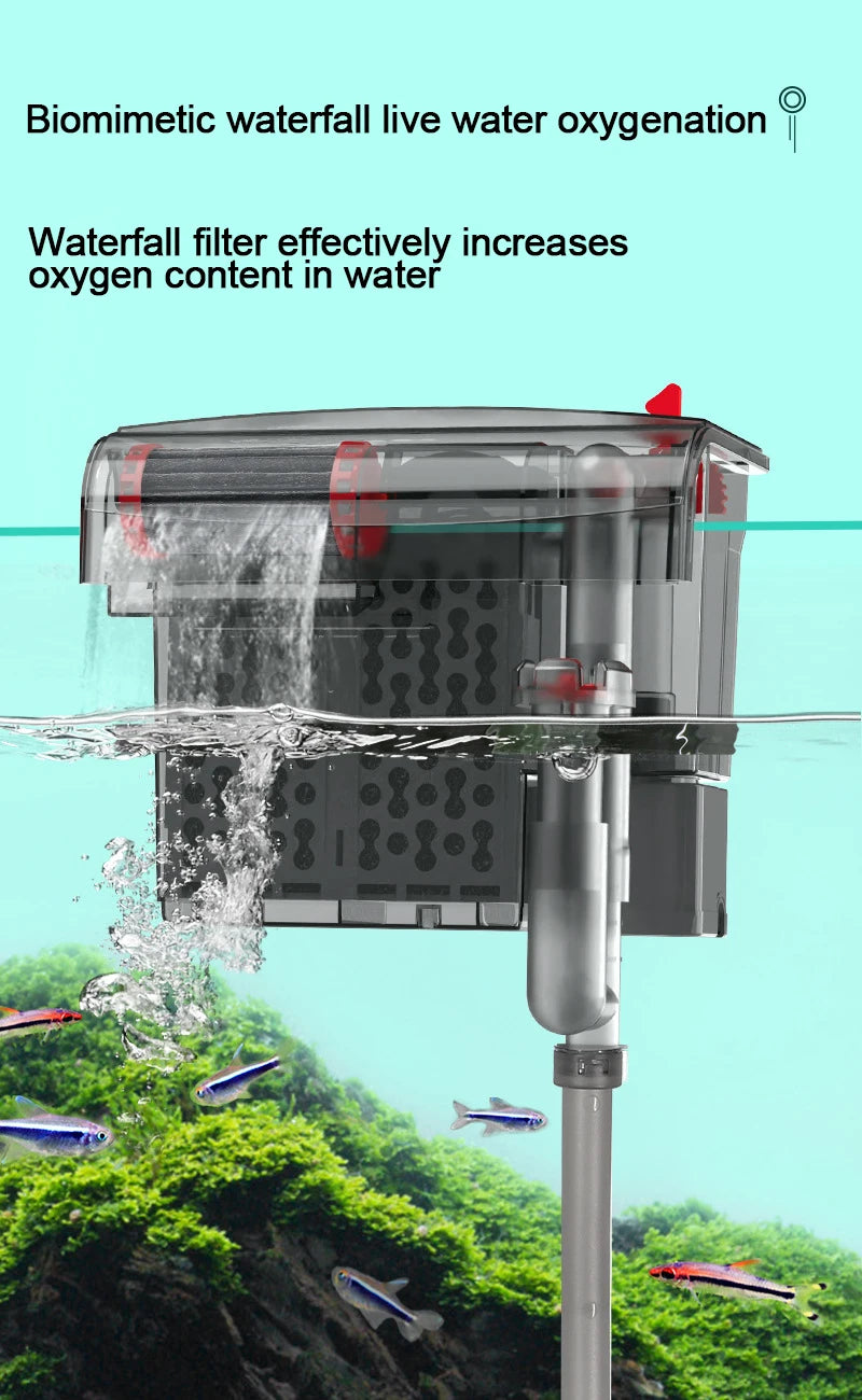 3-in-1 Aquarium Filter Pump – 3W/5W/10W Silent Water Circulation & Aeration